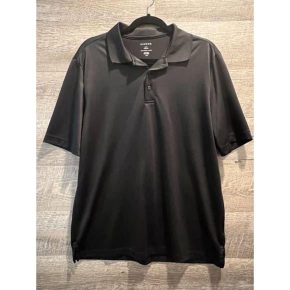 George Mens Polyester Black Cooling Polo Shirt Size Large - Picture 1 of 4